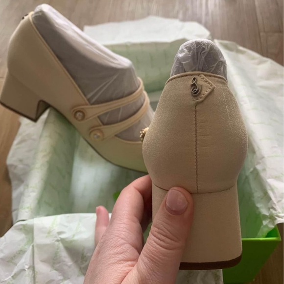 Sam Edelman Ivory Block Heels Size 8 - Picture 3 of 7